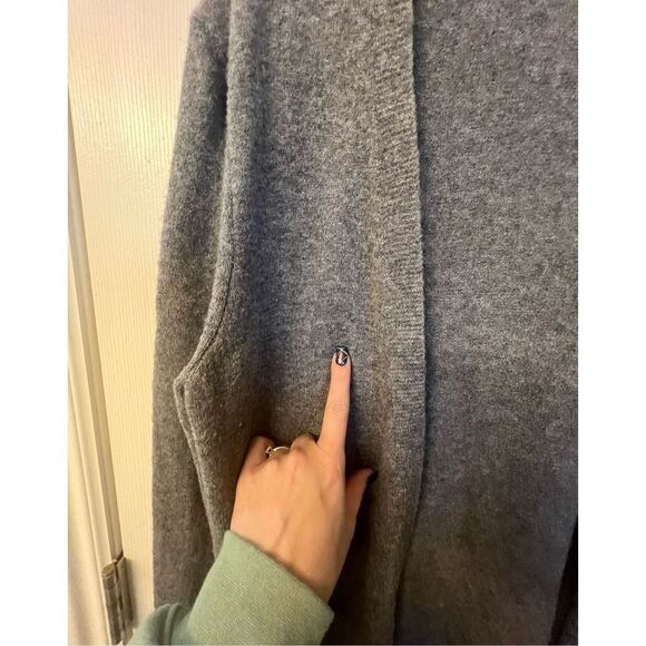 Madewell Merino Wool Cozy Walker Gray 2 Pocket Cardigan Women’s Size Large - Picture 9 of 15